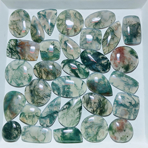 Alto grado AAA + verde musgo ágata cuarzo cabujón piedra preciosa suelta para joyería fabricantes mezcla forma - Product Image 1