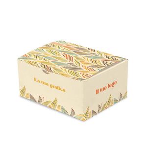 Boîte à gâteau en carton recyclé blanc 16x19x9 cm - Personnalisable en relief - Product Image 2