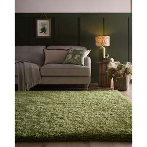The Rugs Chicago Olive Green Shaggy Area Rug <b>Set</b> 90X150 cm - Product Image 4