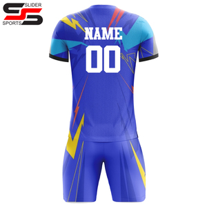Kit d'uniforme de maillot de football pour hommes et adultes avec numéros de nom d'équipe personnalisés Impression numérique 100% polyester Séchage rapide Respirant Service OEM - Product Image 2