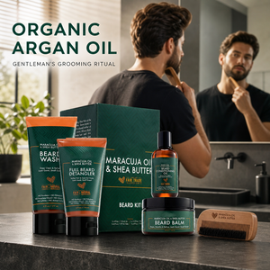 Ensemble <span class=keywords><strong>de</strong></span> soins pour homme personnalisé, huile à <span class=keywords><strong>barbe</strong></span> bio à l'argan, peigne et brosse <span class=keywords><strong>de</strong></span> coiffage professionnels - Product Image 1