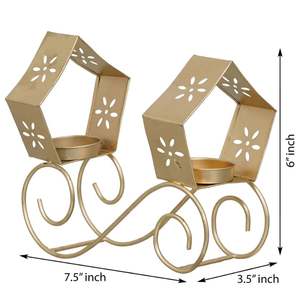 เชิงเทียนเหล็กทรงรถเข็นสำหรับตกแต่งบ้านและสำนักงาน งานแต่งงาน งานเลี้ยง จำนวนมาก - Product Image 4