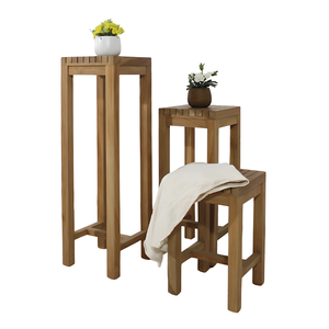 Durable Indoor/<b>Outdoor</b> Modern Flower Stand Teak Siena <b>Planter</b> for Hotels Dining Areas Living Rooms <b>Wood</b> Garden Decoration - Product Image 1