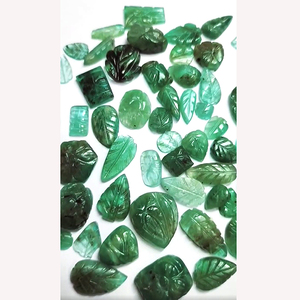 Alta calidad 55 piezas piedras preciosas de Esmeralda natural 10mm a 19mm hoja tallada 221cts lote hoja verde suelta corte collares Top IROC ventas - Product Image 3