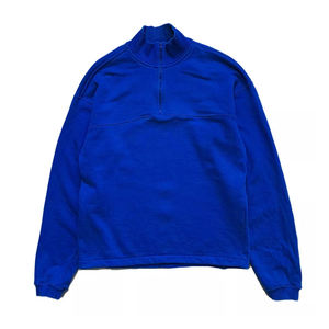Sudaderas de la mejor calidad, media cremallera, forro polar de algodón, cremallera de 1/4 cuartos, Color azul, sudadera de gran tamaño con cuello levantado - Product Image 3