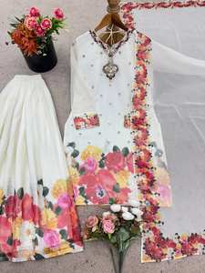 Nuevo diseñador Modern Party Wear Top y Dupatta Set con trabajo de bordado pesado para bodas y ocasiones en la playa - Product Image 6