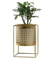 Support surélevé forme carrée porte-pot de fleur finition dorée décoration intérieure pour la maison et le bureau matériau de haute qualité utilisé