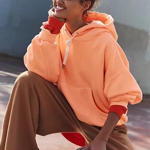 Sudadera con capucha de gran tamaño a la moda para mujer, Sudadera con capucha de peso pesado personalizada con su propio logotipo, ropa deportiva larga y suave - Product Image 4