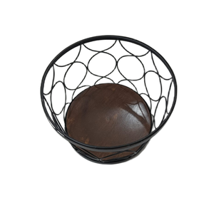 Tazón redondo de acero inoxidable para servir con base de madera natural para fiesta, organización del hogar, exhibición de frutas y uso de mesa decorativa - Product Image 3