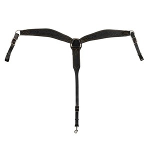 Pechera para Caballo con Logotipo Personalizado, Estilo Occidental, Cuero Genuino, Placa de Pecho con Conchos Plateados, Nudos de Cuero Crudo, Equipo Ecuestre de la India - Product Image 1