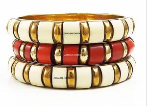 Novedad 2025: Juego de Brazaletes Ligeros Hechos a Mano en Resina Multicolor y Latón para Mujer, con Detalles en Marfil y Turquesa - Product Image 2