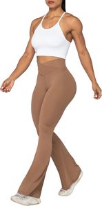 Pantalones acampanados con logotipo personalizado impreso para mujer, ropa de calle transpirable recién llegada, moda con logotipo en la cintura, último diseño - Product Image 2