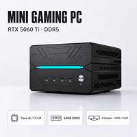 Mini PC Gaming PC Dengan Intel Core I5 I7 I9 RTX 5060 Ti 16GB DDR5 Komputer Desktop Ringkas untuk Desain AI, Pekerjaan CAD, dan Penggunaan 3D