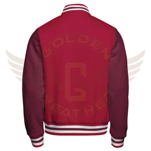 OEM Manufacturer High Quality <b>Men's</b> Chenille Embroidery Leather Sleeves Custom Sustainable Breathable Water Resistant <b>Jacket</b> - Product Image 6