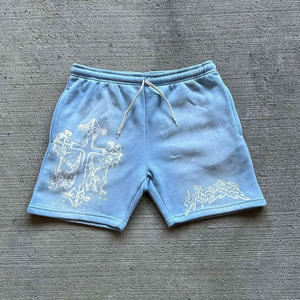 Pantalones cortos personalizados de verano con parche cargo para hombre, pantalones cortos de baloncesto lavados sucios con serigrafía, estilo de calle - Product Image 4