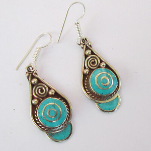 Pendientes de Plata de Ley con Piedra Turquesa a Precio Razonable, 6x9 mm, Clásicos, de Compromiso, Vintage, Regalo de Aniversario, Unisex - Product Image 3