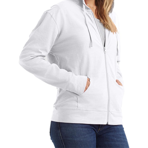 Sudadera con capucha de lana de algodón 100% para hombre, pantalones de chándal cómodos de alta calidad con cremallera completa, transpirable, bordado sólido, logotipo personalizado, Invierno - Product Image 2