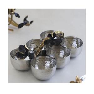 Tazón para Servir Frutos Secos Pequeño, de Acero Inoxidable de Primera Calidad, Martillado, para Servir Postres en India - Product Image 1