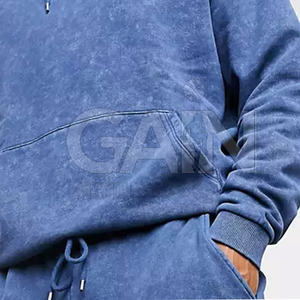 Winter Hooded Casual Solid Acid Wash Tracksuits for Men Plus Size Breathable Quick Dry - Product Image 5