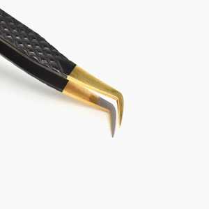 Pince à épiler professionnelle Volume russe chaud 90 degrés noir Plasma acier inoxydable précision paillettes diamant poignée pince à cils - Product Image 5