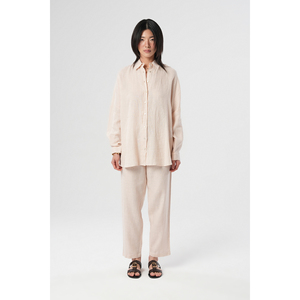 Camisa Holgada de Lino 100% para Mujer, con Mangas Murciélago, Diseño de Colección de Moda - Product Image 4