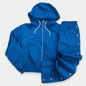 ชุดวอร์มผู้ชายผ้าฟลีซคอตตอน 100% สำหรับฤดูหนาว แบบมีฮู้ดถอดได้ แจ็คเก็ตแบบซิป กางเกงวอร์ม น้ำหนักเบา กันน้ำ - Product Image 2