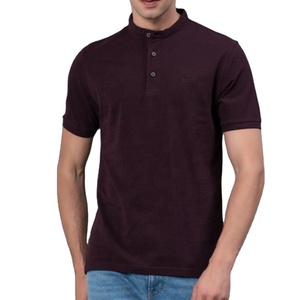 Tricoté à manches courtes coupe ajustée 100% coton de haute qualité pour hommes, décontracté, couleur unie, anti-rides, logo personnalisé brodé pour chemise - Product Image 6