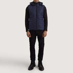 Gilet matelassé zippé pour homme, veste sans manches d'hiver, vêtement d'extérieur décontracté et chaud - Product Image 1