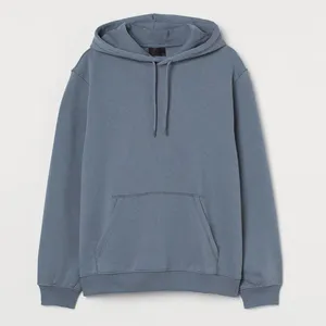 Men's Light Blue Hooded Sweatshirt Regular Fit Solid <b>Colour</b> Casual Fleece Hoodie With Front Pocket Autumn Wear 2027 - Product Image 1