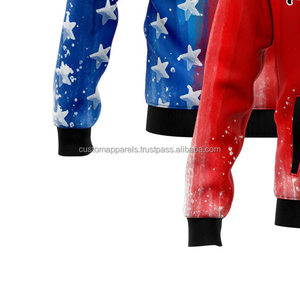 Chaqueta universitaria transpirable a prueba de viento de lana 100% personalizada para hombres de equipos modernos, ropa de grupo con cuello levantado a la moda, bordado frontal - Product Image 5