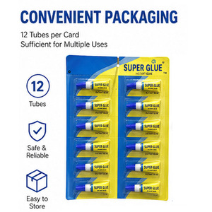 Pegamento Líquido Transparente <span class=keywords><strong>Universal</strong></span> de 3g, 12 Unidades por Tarjeta, Adhesivo de Secado Rápido y Fuerte Unión para Uso Doméstico y Bricolaje, Precio Económico - Product Image 3