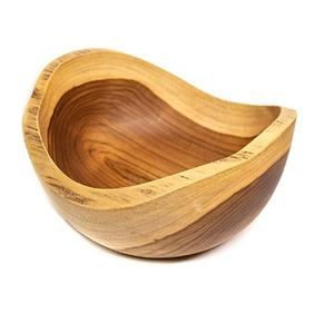 Cuenco de madera hecho a mano para servir, Color marrón, Ideal para la mesa del hogar y el comedor, plato de ensalada elegante y artículos de accesorios para restaurantes - Product Image 4