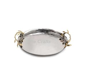 Plateau de service en aluminium couleur argent pour servir des collations, des desserts, plateau de service de qualité supérieure pour le thé et le café avec une qualité de luxe - Product Image 5