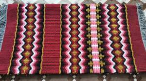 Almohadilla de Equitación Occidental HOOF N TACK INTERNATIONAL de Alta Calidad con Patrones Atrevidos para Reining, Trail y Pleasure Riding, 100% Lana de Nueva Zelanda - Product Image 6