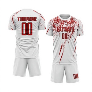 เสื้อฟุตบอลแบบใหม่ คุณภาพสูง ดีไซน์สร้างสรรค์ สำหรับทุกเพศ สามารถปรับแต่งได้ ผลิตจากโพลีเอสเตอร์ 100% ระบายอากาศได้ดี ชุดเสื้อและกางเกงฟุตบอลขาสั้น - Product Image 1