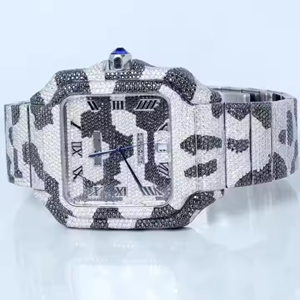 High Quality Fully Iced Out Moissanite Diamond Micro Setting Hiphop Stainless Steel Automatic Movement <b>Watch</b> for Men <b>women</b> - Product Image 4