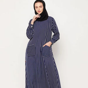 2022 New Style Women's Kaftan Spring Autumn <b>Shirt</b> <b>Dress</b> <b>with</b> Simple Loose Casual <b>Long</b> <b>Sleeves</b> Pure Color Buttoned Pocket Muslims - Product Image 1