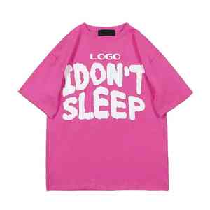 T-shirts en coton et polyester légers en gros, impression en relief, confortables, respirants, séchage rapide, impression en relief pour hommes - Product Image 1