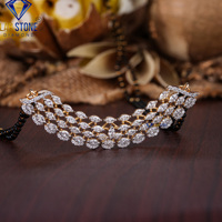 2.542 TDW Yuvarlak ve Markiz Kesim Laboratuvarda Yetiştirilmiş Elmas 18 Ayar Sarı Altın Rodyum Kaplama Mangalsutra Kolye (Lab Stone tarafından)