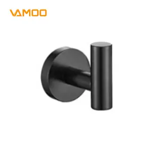 Matte Black Bathroom Accessories Set Include Toilet Paper Holder And Robe Towel Hooks