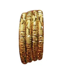 GOLD BANGLES LIGHT WEIGHT Bracelet Handmade Earrings 3mm Micro Gold Filled For African Women Regular Wear Party Wear