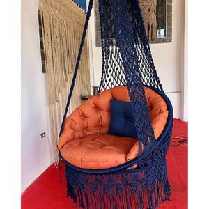 Hermosa Hamaca de Macramé de Color para Interiores y Exteriores, Columpio Colgante Tejido para el Hogar, Patio y Muebles - Product Image 3