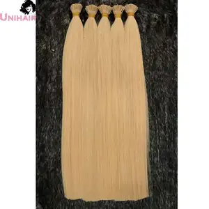 Extensiones de Cabello con punta I, superventas, de Europa, pelo vietnamita sin procesar, súper Doble