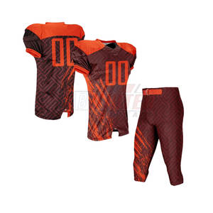 Logo personnalisé pour hommes à manches courtes respirant 100% polyester imprimé par transfert à chaud kits d'uniformes de football américain club scolaire - Product Image 1