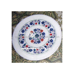 Plaque de couleur incrustée de marbre de pierre bleue - Product Image 1