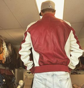 Blouson aviateur en cuir véritable sur mesure pour homme, qualité imperméable, coupe-vent, écologique, respirant, style vintage, logo sur le devant - Product Image 4