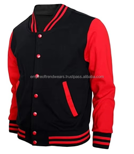 Blouson universitaire homme personnalisé de haute qualité, fin, en laine et cuir enduit, coupe-vent, chauffant, à col montant, vente en gros - Product Image 1