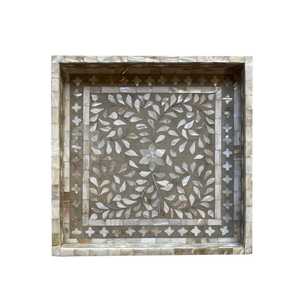 Plateau d'incrustation de perles et d'os d'Arabie plateau de service de luxe personnalisé élégant maison salle à manger cuisine affichage cadeaux de fête - Product Image 2