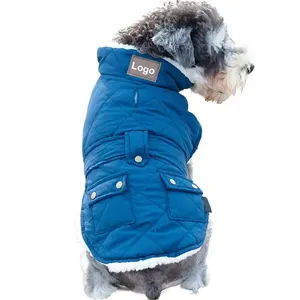 Куртка для собак зимняя ветрозащитная флисовая на подкладке для собак, пальто для холодной погоды с поводком, новый дизайн, 2024