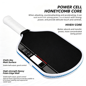 Pagaie de pickleball en fibre de carbone T700 avec <span class=keywords><strong>surface</strong></span> rugueuse, mousse EVA <span class=keywords><strong>Pro</strong></span> Series, épaisseur 14mm/16mm, noyau alvéolé thermoformé - Product Image 4